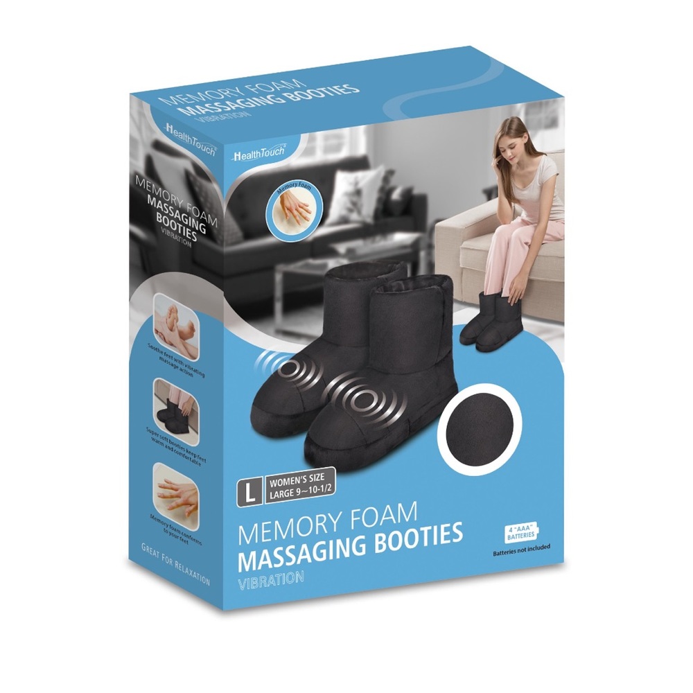 Health Touch Massaging Booties, Foot Massage, Comfort, Relaxation, Ultra Soft